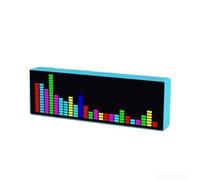 LED Music for SPECTRUM Clock with 384 RGB Lights, Voice Activated Rhythm Display, Dual Mode Audio Indicator, Adjustable Sensitivity, USB Powered Desktop Art for Home Office, Black(Blue)