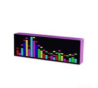 LED Music for SPECTRUM Clock with 384 RGB Lights, Voice Activated Rhythm Display, Dual Mode Audio Indicator, Adjustable Sensitivity, USB Powered Desktop Art for Home Office, Black(Purple)