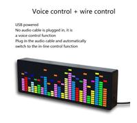 LED Music Spectrum Analyzer Display Module with 384-LED VU Meter, Voice/Audio-Line Control, 12 Modes & 8 Brightness Levels for Audio (A Voice Control)