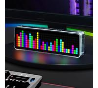 LED Music Spectrum Analyzer, Rgb Music Rhythm Light, Transparent Shell, 12/24 Hour Switch, Music Lamp for Desktop Decoration, Gaming Atmosphere, Family Party