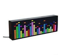 LED Music Spectrum Clock, RGB Digital Music Audio Spectrum Analyzer Display Rhythm Level Indicator, USB Or 12V Power Supply(Voice Control + Wire Control)