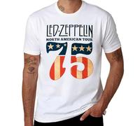 Led Music Zeppelin 1975 North American Tour T-Shirt, Vintage Concert Tee, Unisex Band Graphic Shirt, Retro Rock Merch Medium Blue-Style 2XL