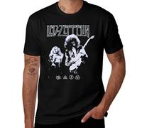 Led Music Zeppelin Jimmy Guitarist Page & Robert Rock Plant Retro T-Shirt - Vintage Rock Band Members Tee for Men and Women Black-Style XL