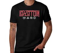 Led Music Zeppelin Logo and Symbols Retro T-Shirt - Vintage Jimmy Rock Page Band Graphic Tee for Men and Women Black-Style 5XL