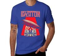 Led Music Zeppelin Mothership Tour Symbol Unisex T-Shirt, Vintage Band Graphic Tee, Classic Rock Concert Merch,Cotton Music Merch Blue-Style M