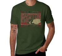 Led Music Zeppelin Retro Zeppelin and Smoke T-Shirt - Vintage Rock Band Graphic Tee for Men and Women Army Green-Style M