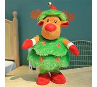 LED Musical Christmas Tree Penguin Animal Interactive Talking Dancing Singing Stuffed Toy with Light Up Record Mimic Twisting Features (A, 35cm)