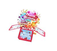 LED Musical Greeting Card with Artisanal, Love balloon bright, C | Musical Box with Illuminated Display and Melodies Function for Birthday Celebration Artisanal Handcrafted Design