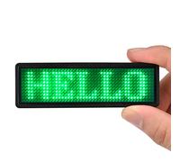 LED Name Tag, Rechargeable Wireless Bluetooth LED Name Badge Reuseable Price Tag 44x11 Pixels Digital Sign Temperature Display for Restaurant Shop Exhibition Nightclub Hotel