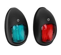 LED Navigation Lamp Weather-resistant IP66 Red Green Light for Yacht Boat Marine Signal Lights (Black)
