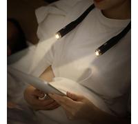 LED Neck Reading Light, 3-Color & 9-Brightness Adjustable Bendable Neck Light, USB Rechargeable Book Light for Reading in Bed, Knitting, Crochet, Camping, Working, Book Lovers Gifts (Black)