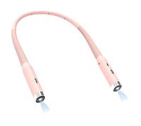 LED Neck Reading Light, Hands Free Book Lights for Reading at Night with 3 Colours & 3 Brightness Adjustable, USB Rechargeable Neck Light for Reading in Bed at Night, Knitting, Handcraft Work (Pink)