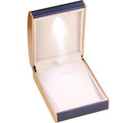 LED Necklace Pendant Jewelry Gift Box…Luxury PU Leather Dome Top Designed with Gold Color Painted on the Sides Necklace Earrings Jewelry Gift Holder Box with Light for Women for Men, S, Faux Leather