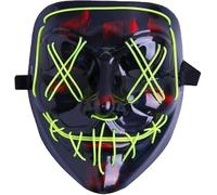 LED Neon Glow Mask, Durable, Lightweight, Comfortable, Easy to Use, Long Lasting, Eye Catching, Professional, Ideal for Costume Events, Festivals, Halloween, Cosplay & Night Parties (Yellow & Black)