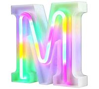 LED Neon Letter Lights, Light Up LED Letters Lights Light Up Marquee Letters Lights Letters Neon Signs Battery USB Multicolor (M)