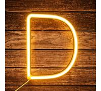 LED Neon Light Sign, 22cm Letter Neon, Warm White LED Letter Lights, USB/Battery Operated for Birthday, Wedding, Christmas