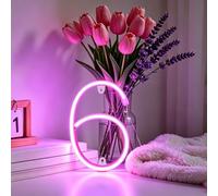 LED Neon Light Up Numbers, 8.6 inch Neon Number Light Sign for Wall Decor