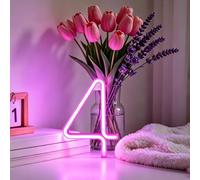 LED Neon Light Up Numbers, 8.6 inch Neon Number Light Sign for Wall Decor | Purple Neon Number Lights for Birthday Decorations Wedding Anniversary Home Wall Decor
