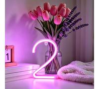 LED Neon Light Up Numbers, 8.6 inch Neon Number Light Sign for Wall Decor | Purple Neon Number Lights for Birthday Decorations Wedding Anniversary Home Wall Decor