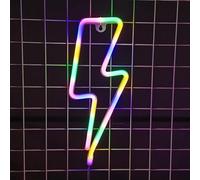 LED neon lights, lightning neon signs, USB or battery powered, suitable for decorating living rooms, Christmas, birthday parties, children's rooms, wedding parties (Multi-color)