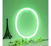 LED Neon Night Light Neon Lights Wall Decorative Night Light for Kids Bedroom Battery USB Operated Green (O)
