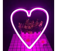 LED Neon Night Light, Wall Sconce Neon Decoration Lamp Fixture with Battery Box and USB for Living Room Bedroom Wedding Birthday Gift (Heart)