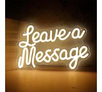 LED Neon Sign Leave a Message - Night Light Wall Decor USB Powered for Wedding Guestbook Welcome Backdrop Personalized Gift (8.4 * 12.5in)