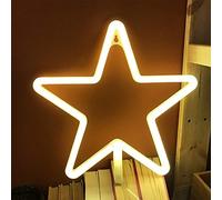 LED Neon Sign Star Neon Lights Warm White Neon Wall Light Battery or USB Operated Night Light LED Lights Wall Decoration for Wedding Party Wall Decor Holiday Party Camping Kids Room Living Room Home
