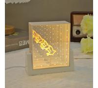 LED Neon Sign Thousand Layer Abyss Mirror Desktop Lamp Infinite Tunnel Light Art Wall Decor for Women Mother Bedroom Birthday Home Office