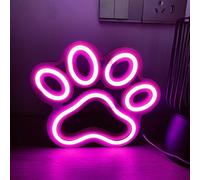 LED Neon Signs Assortment - Strawberry, Cat Paw, Coffee Cup, Whale Shapes, Indoor Outdoor Decor for Party, Christmas Valentine's Day Bedroom Ambience(Pink cat Paws)