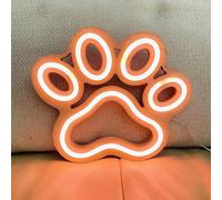LED Neon Signs Assortment - Strawberry, Cat Paw, Coffee Cup, Whale Shapes, Indoor Outdoor Decor for Party, Christmas Valentine's Day Bedroom Ambience(Coral Pink cat Paws)
