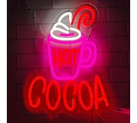 LED Neon Signs Bar Open Coffee Beer Cigarette Neon Sign Acrylic LED lights with Hanging Chain Light Up Sign for Bar Pub Store Man Cave Home Party Club Wall Decor 5V USB Powered Dimmable