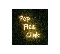 LED Neon Wall Garden Sign - Indoor/Outdoor Decorative Light (Warm White, Pop Fizz Clink)