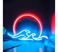 LED Neon Wave Signs,Sunset Sunrise Neon Sign for Game Room Wall Decor,Led Acrylic Anime Gaming Neon Handmade Decorative Art Lamp for Living Room Bedroom Office Mancave Bar Cafe,41x29CM