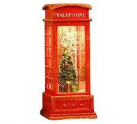 LED Night Lamp, Vintage London Telephone Booth Night Lamp, British Christmas Ornaments for Home Decoration (Christmas Tree)