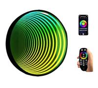 LED Night Light 3D Mirror Light Music Sync Light Rgb Tunnel Visual Illusion Wall Lamp, Music Sync & App Control for Mood Lighting and Aesthetic Décor C-70cm/27.6"
