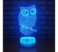 LED Night Light 3D owl Illusion Lamp, 16 Colors Changing with Remote Control Kids Bedside Lamps, Birthday Gift for Kids Boys Girls, Room Decoration Lamp