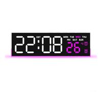 LED Night Light Clock Featuring Customizable Brightness, Ambient Soft Glow for Night Use, Temperature Display Options, and Reliable External Power Supply (Pink)