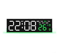 LED Night Light Clock Offering Adjustable Brightness with Automatic Sensor, Soft Ambient Glow, and Temperature Display Toggle Between Celsius and Fahrenheit, ABS Design (Green)