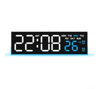 LED Night Light Clock with Soft Illumination, Adjustable Brightness Settings, Temperature Display Toggle Between Celsius and Fahrenheit, ABS Construction (Blue)