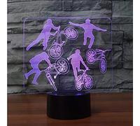 Led Night Light Decor 3D BMX Rider 7 Color Changing Bike Limit Moves Table Lamp Sleep Lighting Kids Gifts Room Decoration