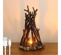 LED Night Light Lamp with Dimmable Features, 3 Lighting Modes, Flame Sound, USB Powered for Kids' Bedroom, Office, and Relaxation