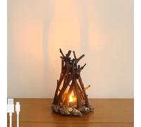 LED Night Light Lamp with Dimmable Features, 3 Lighting Modes, Flame Sound, USB Powered for Kids' Bedroom, Office, and Relaxation