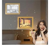 LED Night Light Photo Frame with 3 Color Modes 11 Brightness Levels USB Powered, Creative Light and Shadow Art Display Frame for Living Room Bedroom Lighting Painting Decoration (Design A)