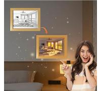 LED Night Light Photo Frame with 3 Color Modes 11 Brightness Levels USB Powered, Creative Light and Shadow Art Display Frame for Living Room Bedroom Lighting Painting Decoration (Design B)