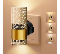 LED Night Light Plug in Wall, Plug in Night Light with Dusk-to-Dawn Sensor,3000K/4000K/5000K Adjustable Color Temperature, 3 Brightness Levels Acrylic Nightlight for Hallway, Bedroom, Kitchen (1PCS)