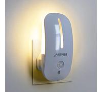 LED Night Light- Sensky BS126 PIR Motion Sensor LED Night Light, Plug in Wall Natural White Night Lights for Children’Stairs, Bedroom,Living Room,Kitchen, Hallway, 0.9W Output