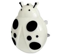 LED Night Light with Auto Sensor, Ladybird Design, White Glow, Plug in, A62W