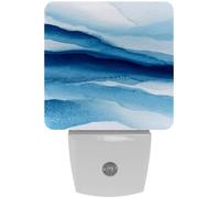 LED Night Lights Plug into Wall 2-Pack, Nightlights with Auto Dusk to Dawn Sensor for Kids Room Nursery Hallway Stairs,Blue and White Frozen River Under Ice