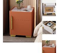 LED Night Stand with Charging Station, Modern Bedside Table with Drawer, Smart Night Table for Bedroom and Office